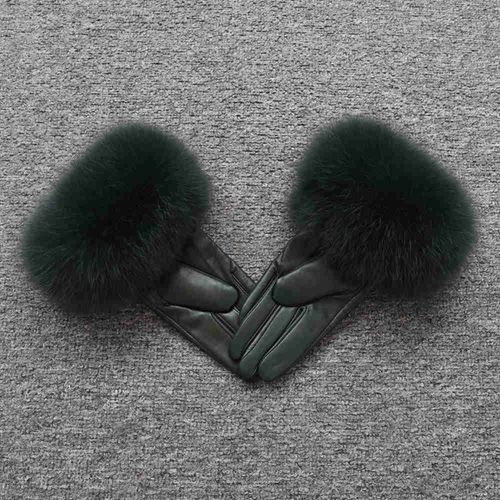 Gants En Cuir Véritable Pour Femmes Gants En Peau De Mouton Véritable Et En Fourrure De Renard Style Tendance S7200 Nouvelle Arrivée