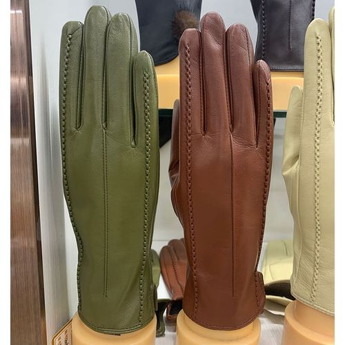 Gants En Peau De Mouton Pour Femmes Doublure En Laine Respirante Gants De Chèvre De Conduite Cuir Véritable Court Écran Tactile Mode Nouveau