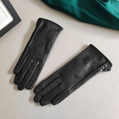 Gants D'hiver En Peau De Chèvre Véritable Pour Femmes Cuir Peau De Mouton Coupe-Vent Thermique Conduite Femme L2861 2024