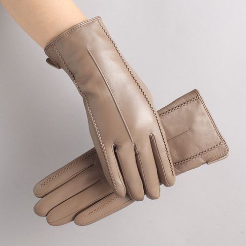 Gants En Peau De Mouton Pour Femmes Doublure En Laine Respirante Gants De Chèvre De Conduite Cuir Véritable Court Écran Tactile Mode Nouveau