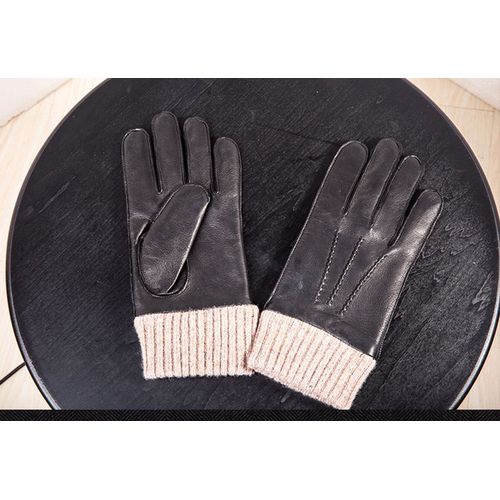 Gants En Cuir De Mouton Véritable Pour Hommes Mitaines De Conduite Coupe-Vent Chauds 100% Peau De Mouton Haute Qualité Automne Hiver S2614
