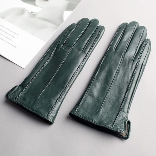 Gants En Peau De Mouton Pour Femmes Doublure En Laine Respirante Gants De Chèvre De Conduite Cuir Véritable Court Écran Tactile Mode Nouveau