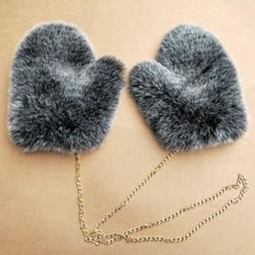 Gants En Fausse Fourrure Pour Femmes Écologiques Mitaines En Fourrure De Renard Artificielle Chauffe-Mains En Peluche Mignon Mode D'hiver S2474