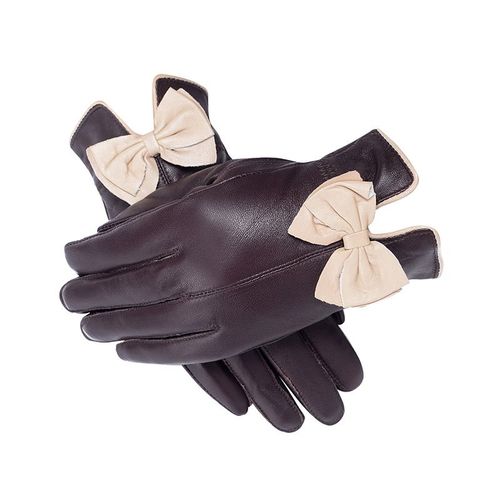 Gants En Peau De Mouton Doux Pour Femmes Gants En Peau De Mouton N?ud De Mode Coréen Hiver Et Automne S2809