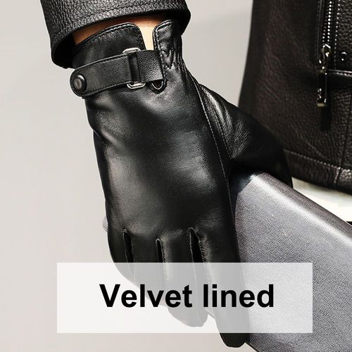 Gants En Cuir De Mouton Pour Hommes Haute Qualité 100% En Peau De Mouton Gants De Conduite Chauds Pour Écran Tactile Coupe-Vent Pour Hommes S2197