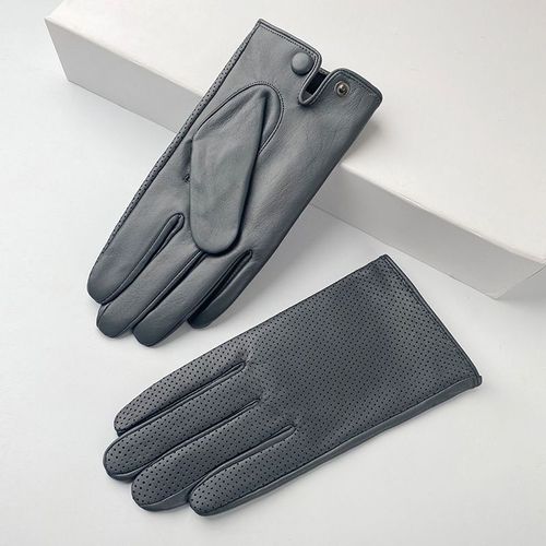 Gants De Conduite En Cuir De Mouton Véritable Pour Hommes Mitaines Respirantes Pour Hommes Écran Tactile 100% S2759