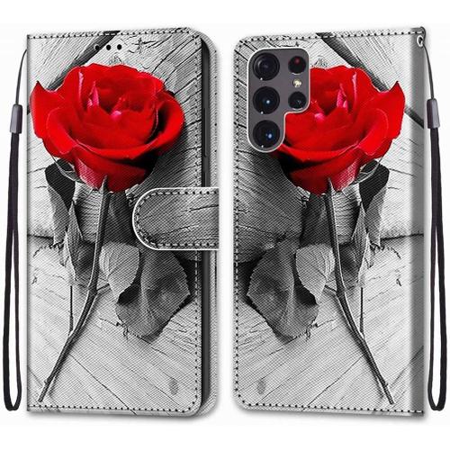 Coque Pour Samsung Galaxy S22 Ultra Etui Housse En Cuir, Mode Pochette Avec Carte Fente, Avec Fentes Pour Cartes Silicone Coque Étui Samsung Galaxy S22 Ultra, Peindre 5