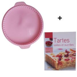 Moule Silicone Tarte 25 Cm + 1 Livre De Recettes "Tartes Salées Et Sucrées"