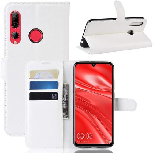 Etui Compatible Avec Huawei P Smart Plus 2019 Portefeuille Folio-Etui P Smart Plus 2019 Protection Simili Cuir-Housse P Smart Plus 2019 Wallet Fermeture Magnétique Blanc