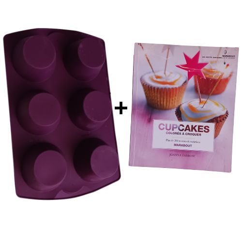 Moule Silicone Cupcakes X6 + 1 Livre De 200 Recettes "Cupcakes Colorés À Croquer"