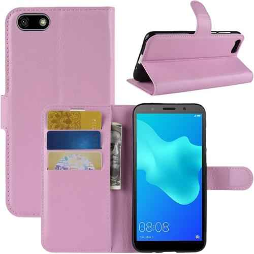 Coque Huawei Y5 2018 Coque Honor 7s Etui Housse À Rabat En Pu Cuir Flip Leather Case Cover Antichoc Portefeuille Protection Stand Coque Pour Huawei Y5 2018 Honor 7s Pink