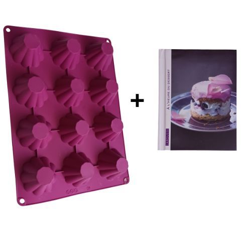Moule Silicone Brioches X12 + 1 Livre De Recettes "A L'heure Du Dessert"