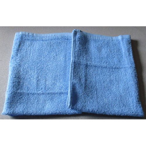 Deux Serviettes De Toilette Carré D' Azur De Movitex - 52x70m - Bleues Unies - 100% Coton Éponge Fin - Entièrement Ourlées
