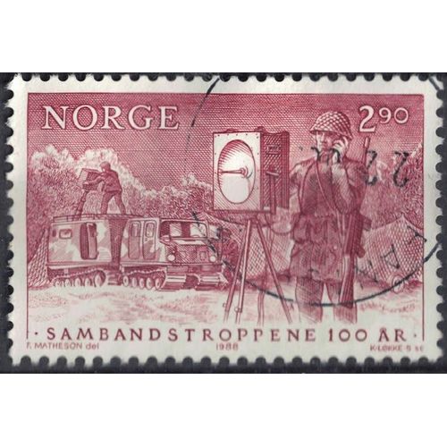 Norvège 1988 Oblitéré Rond Used Télécommunications Et Véhicules Militaires Su