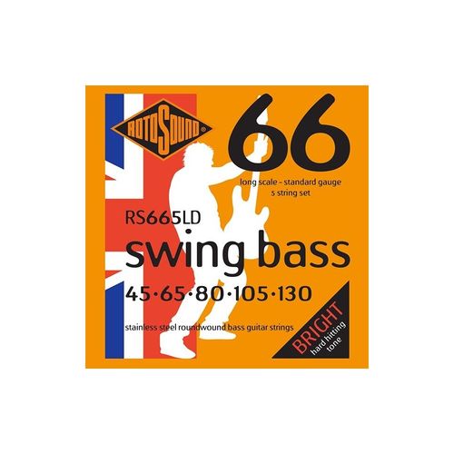 Rotosound Rs665ld Swing Bass - Jeu De 5 Cordes Guitare Basse - Long Scale Standard 45-130