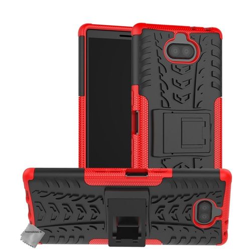 Housse Etui Coque Rigide Anti Choc Pour Sony Xperia 10 Plus + Film Ecran - Rouge