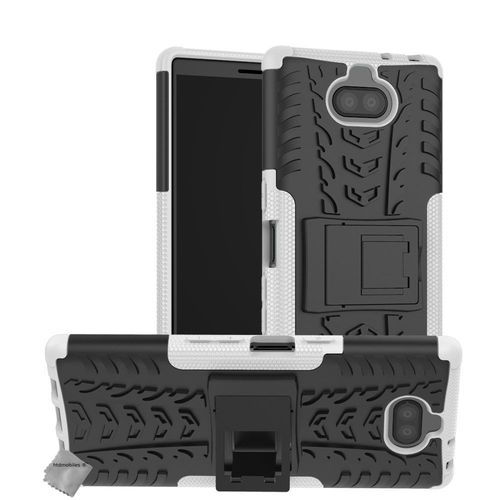 Housse Etui Coque Rigide Anti Choc Pour Sony Xperia 10 Plus + Verre Trempe - Blanc
