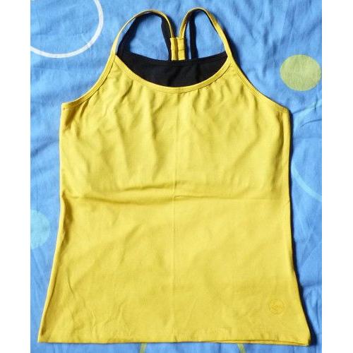 Top Fitness Crivit Jaune + Brassière Noire Taille 42