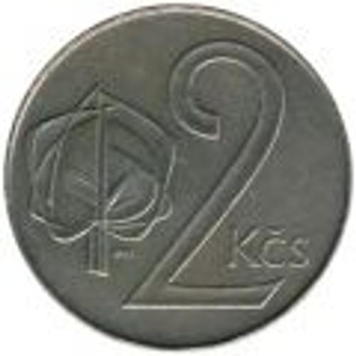 Tchecoslovaquie = Pièce De Monnaie De 2 Koruna, Année 1991, En Cupronickel,