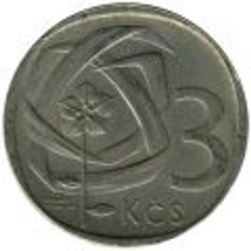 Tchecoslovaquie = Pièce De Monnaie De 3 Koruna, Année 1966, En Cupronickel, Lion Et Fleur