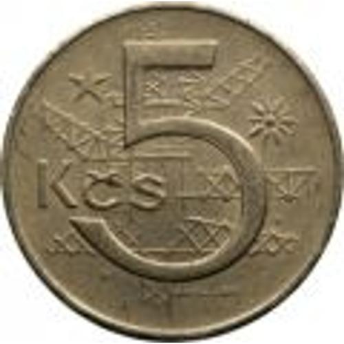 Tchecoslovaquie = Pièce De Monnaie De 5 Korun, Année 1968, En Cupronickel, Lion
