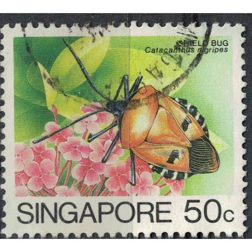 Singapour 1989 Oblitéré Used Insecte Catacanthus Nigripes Su