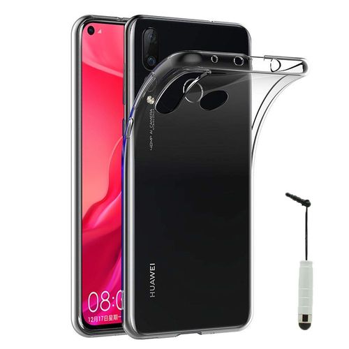 Coque Silicone Pour Huawei Nova 4 6.4" Gel Ultraslim Et Ajustement Parfait - Transparent + Mini Stylet