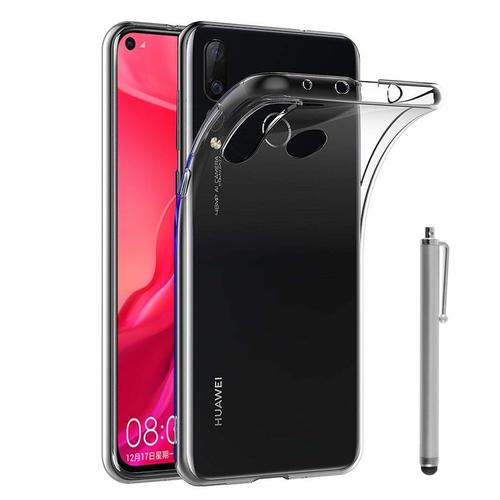 Coque Silicone Pour Huawei Nova 4 6.4" Gel Ultraslim Et Ajustement Parfait - Transparent + Stylet