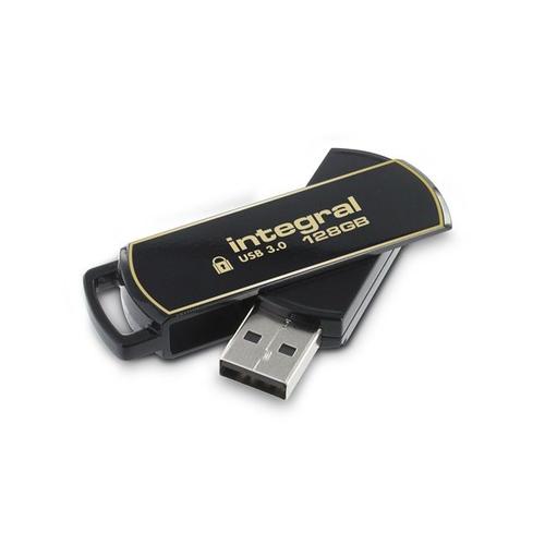 Integral Secure 360 - Clé USB - 128 Go - USB 3.0 - Noir élégant