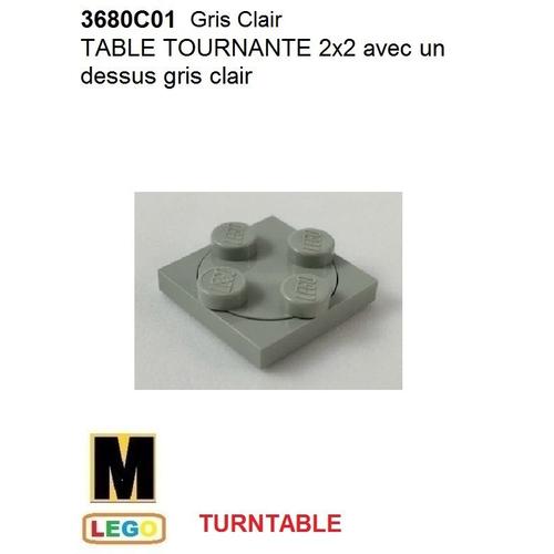 Lego Base Tournante 2x2 - Réf 3680c01 Gris Clair