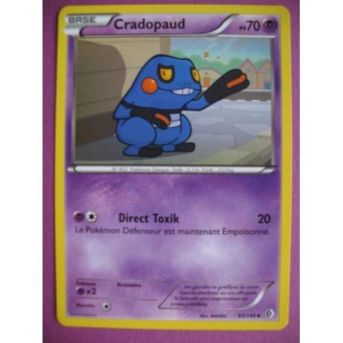 Carte Pokemon - Cradopaud - 65/149 - Noir Et Blanc - Frontières Franchies - 2012