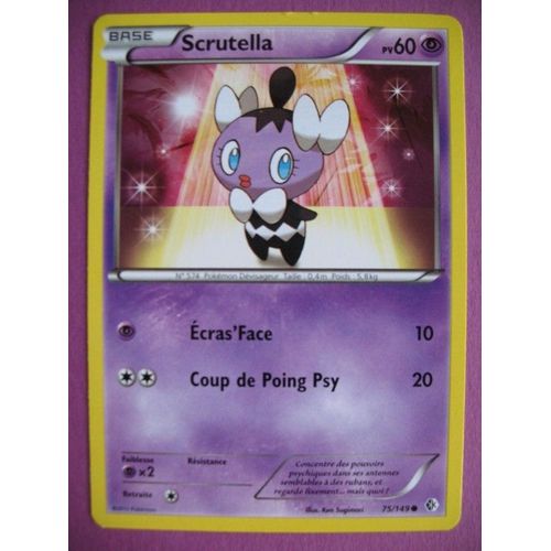 Carte Pokemon - Scrutella - 75/149 - Noir Et Blanc - Frontières Franchies - 2012