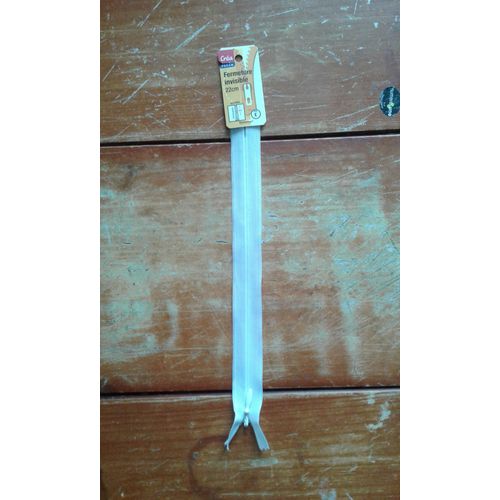 Fermeture Invisible 22 Cm Blanc Ajustable