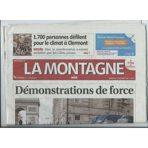 Journal La Montagne Centre France Riom ,Articles Photo, Pierre Perret, Daffy, Jean-Paul Gaultier, Du 9 Décembre 2018