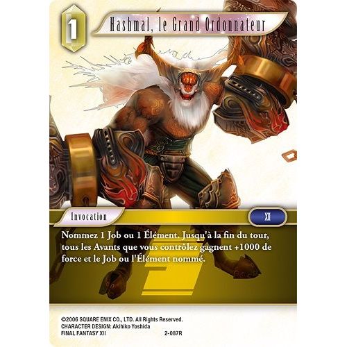 Final Fantasy Fftcg "Hashmal, Le Grand Ordonnateur" (X2), Rare Opus 2 2-087r Vf