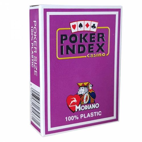 Modiano "Poker Index Casino" - Jeu De 55 Cartes 100% Plastique - Format Poker - 4 Index Standards - 2 Index Jumbo