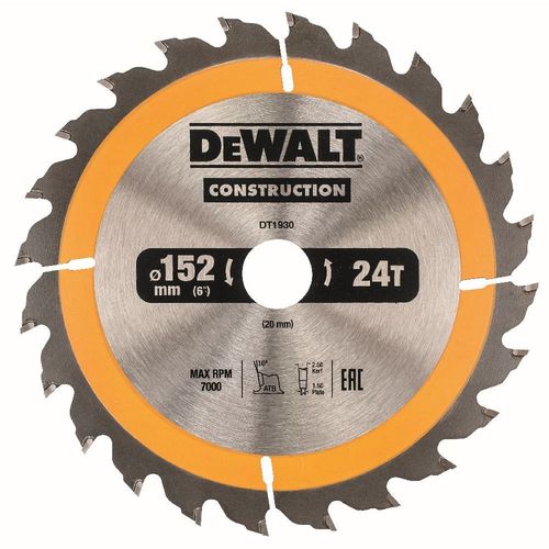DeWALT Lame de scie circulaire, 152/20 mm - DT1930-QZ