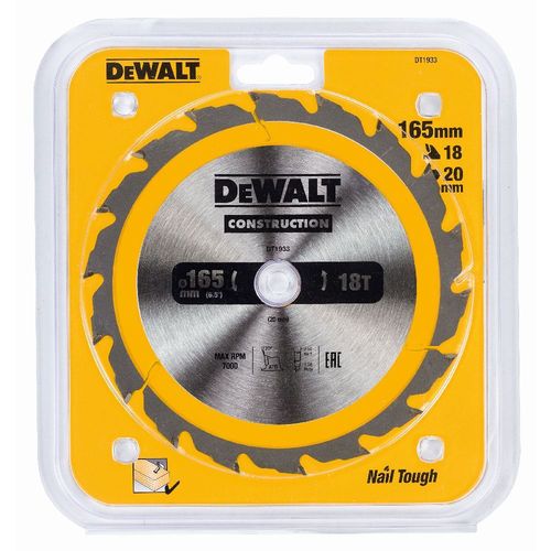 DeWALT Lame de scie circulaire, 165/20 mm, 18 dents - DT1933-QZ