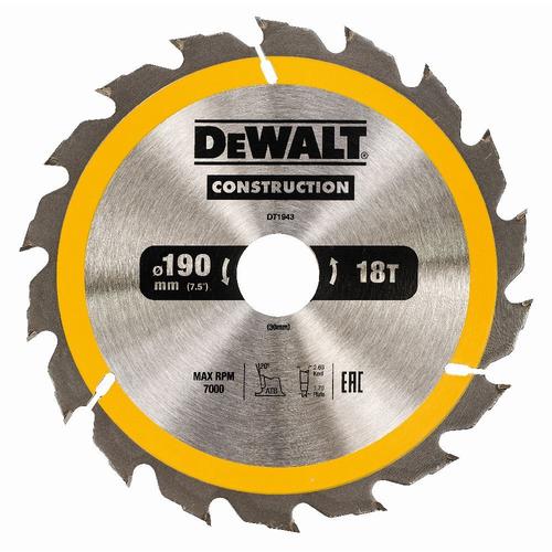 DeWALT Lame de scie circulaire, 190/30 mm, 18 dents - DT1943-QZ