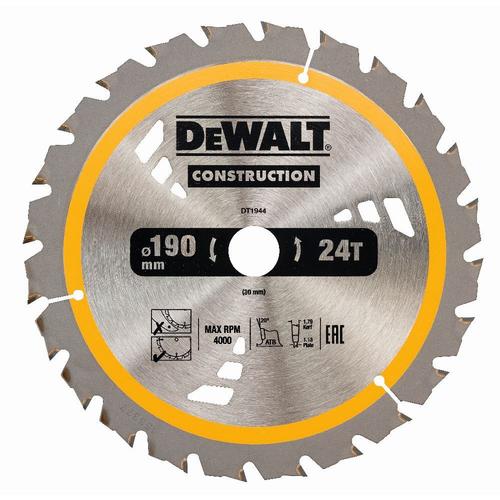 DeWALT Lame de scie circulaire, 190/30 mm, 24 dents - DT1944-QZ