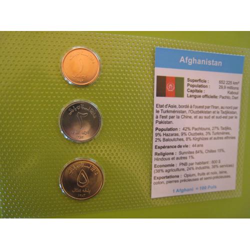 Lot/Set De 3 Pièces De Monnaie Neuves 1 - 2 - 5 Afghanis - Afghanistan - Asie - 2003-2004