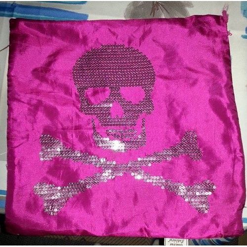 Housse De Coussin Tète De Mort Rose