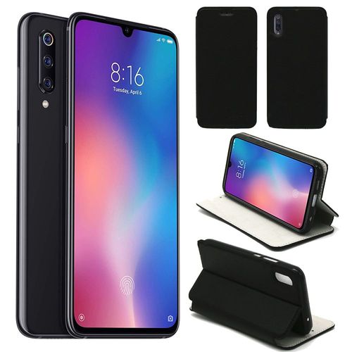 Etui Luxe Xiaomi Mi 9 (Mi9) 4g Noir Ultra Slim Cuir Pu Avec Stand - Housse Coque De Protection Xiaomi Mi 9 (Mi9) Smartphone 2019 - Accessoires Pochette Cover Xeptio Case