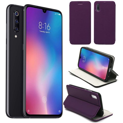 Etui Luxe Xiaomi Mi 9 (Mi9) 4g Violet Ultra Slim Cuir Pu Avec Stand - Housse Coque De Protection Xiaomi Mi 9 (Mi9) Smartphone 2019 - Accessoires Pochette Cover Xeptio Case