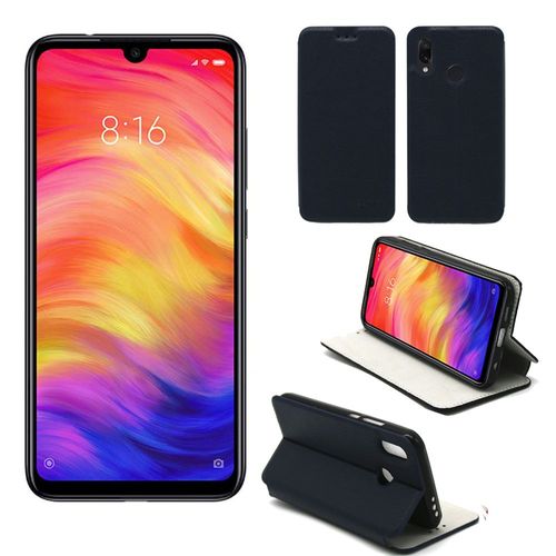 Etui Luxe Xiaomi Redmi Note 7 / Note 7 Pro 4g Bleu Ultra Slim Cuir Pu Avec Stand - Housse Coque De Protection Redmi Note 7 Smartphone 2019 - Accessoires Pochette Cover Xeptio Case