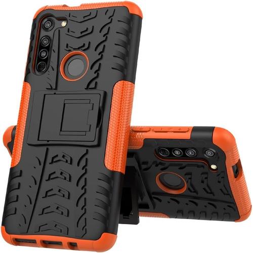 Étui Pour Téléphone Cas De Protection For Moto G8/Moto G Fast Tpu+Pc Bumper Hybride Hybrid Military Grade Rugged Case Amor Age De Choc Avec Un Coup De Pied Color : Orange