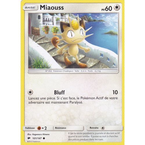 Carte Pokémon - Miaouss - 101/147 - Ombres Ardentes