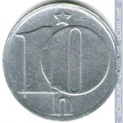 Tchecoslovaquie = Pièce De Monnaie De 10 Hellers, Année 1989 , En Alu, Lion