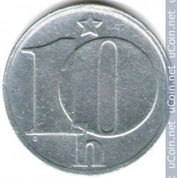 Tchecoslovaquie = Pièce De Monnaie De 10 Hellers, Année 1990 , En Alu, Lion