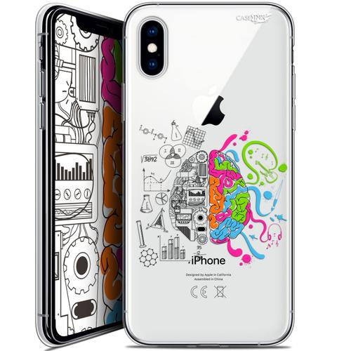 Caseink Coque Pour Apple Iphone Xs / X (5.8 ) Crystal Gel Hd [ Nouvelle Collection - Souple - Antichoc - Imprimé En France] Le Cerveau